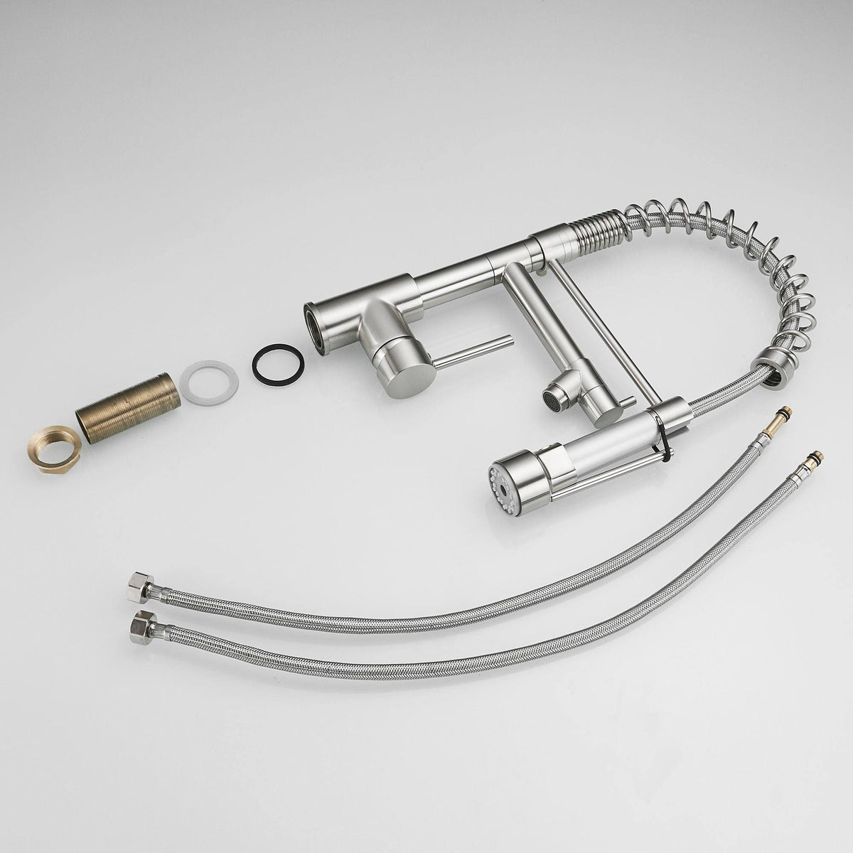 Nickel Pull Down Kitchen Faucet with Spring Spout G139