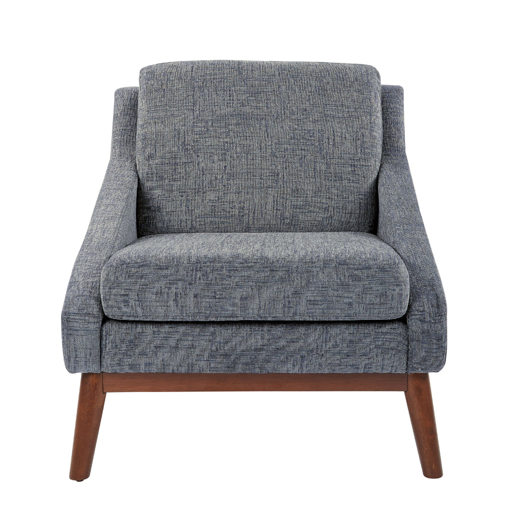 Navy Fabric Chair with Coffee Legs W9425