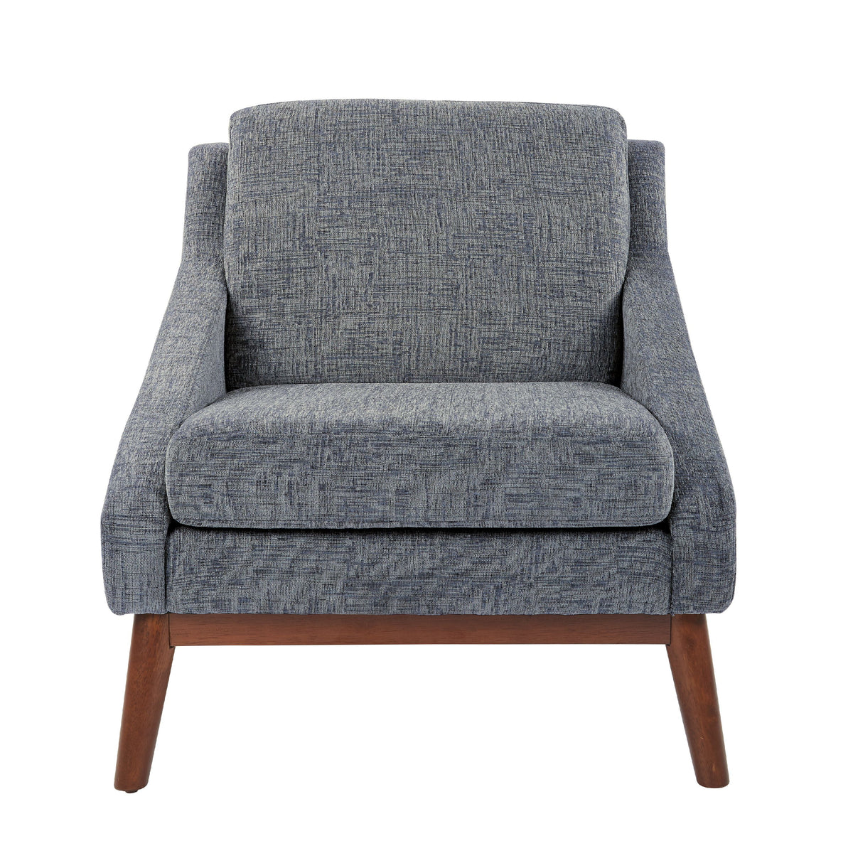 Navy Fabric Chair with Coffee Legs W9425