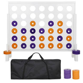 4 in A Row Wooden Board Game with Carry Case C60763