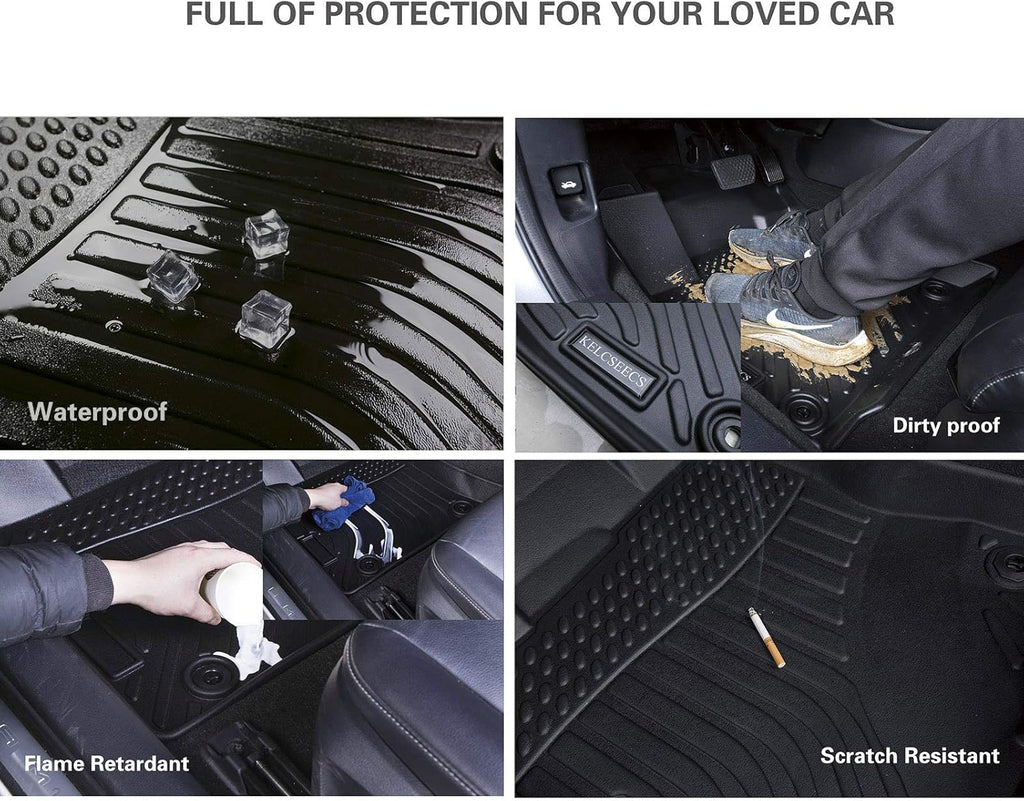 Black Waterproof Heavy Duty Car Floor Mats Full Set T446