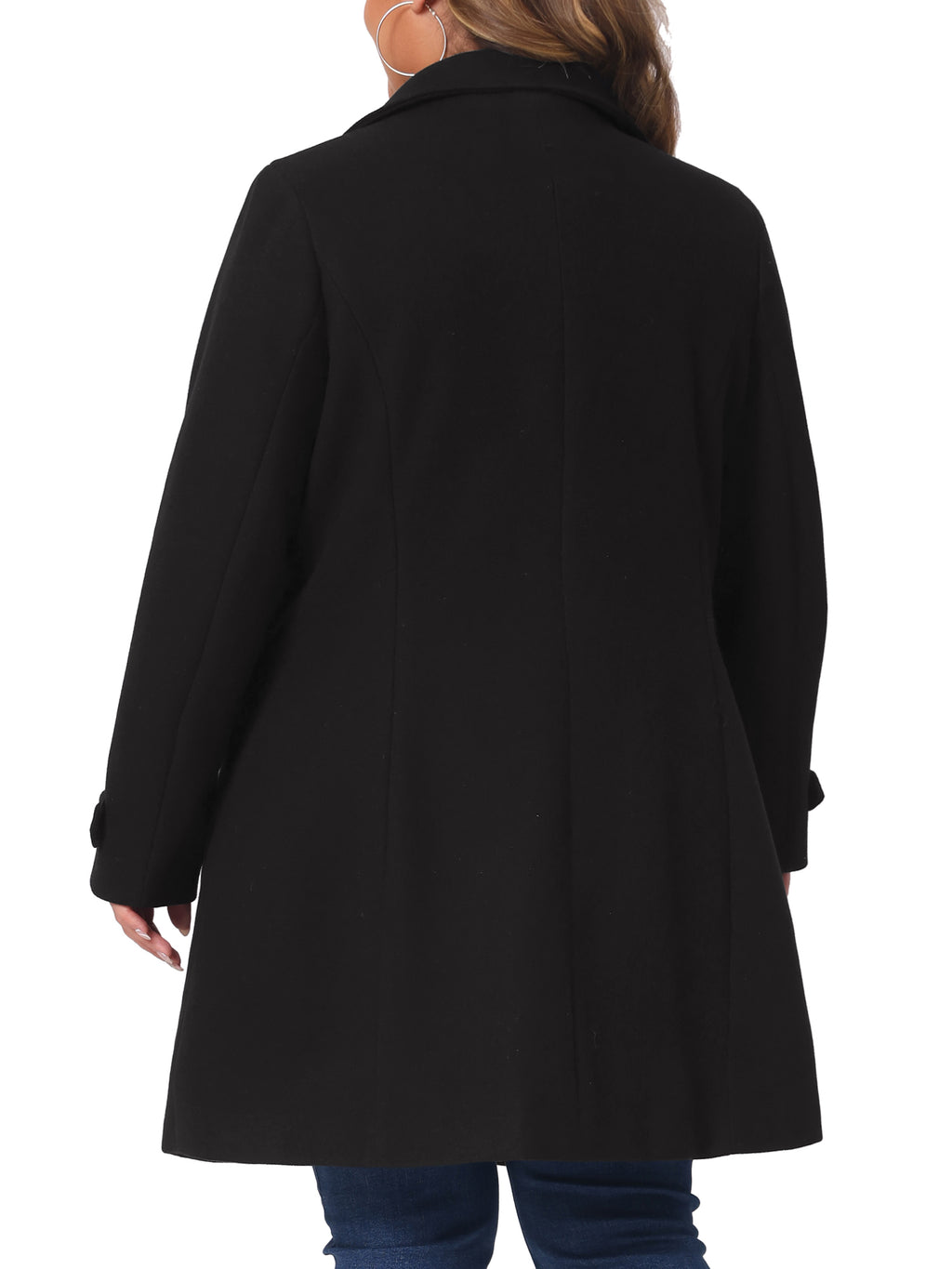 Plus Size Turndown Collar Long Coat Q457