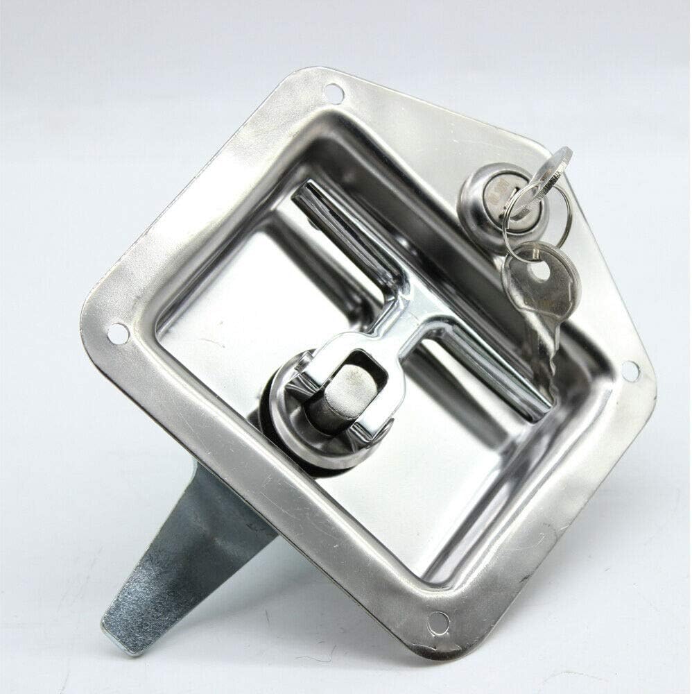 4Pcs Stainless Steel T-Handle Latch with Gasket and Keys Tool Box Lock Q66513