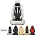 5PCS H7 Front and Back Car Seat Covers Water Proof Nappa Leather Universal Full Set Black&Grey L512