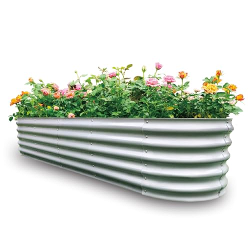 Galvanized Raised Garden Bed Dark Grey Z5423