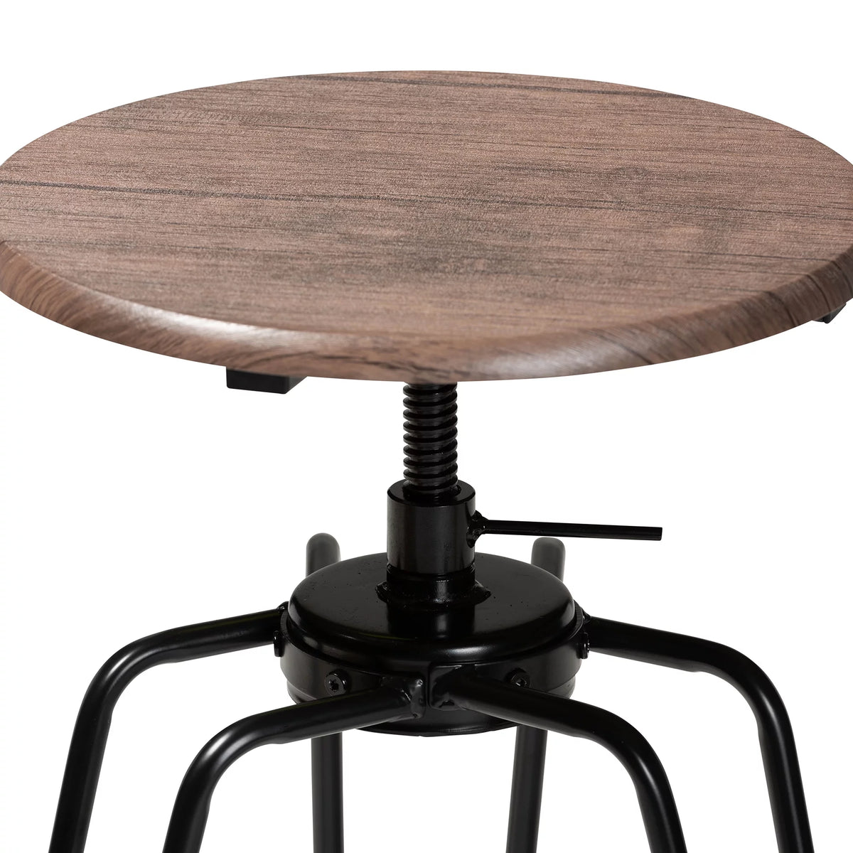 Walnut Finished Wood and Black Metal 3-Piece Adjustable Bar Set A95766