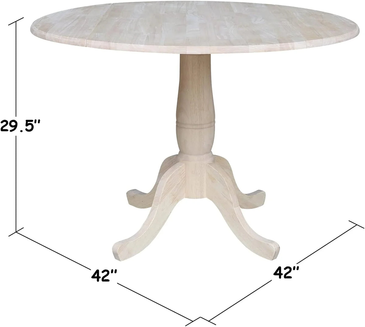 Unfinished Dual Drop Leaf Pedestal Dining Table J2049