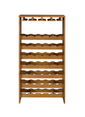 Oak 35-Bottle Wine Cabinet with Stemware Rack E8572