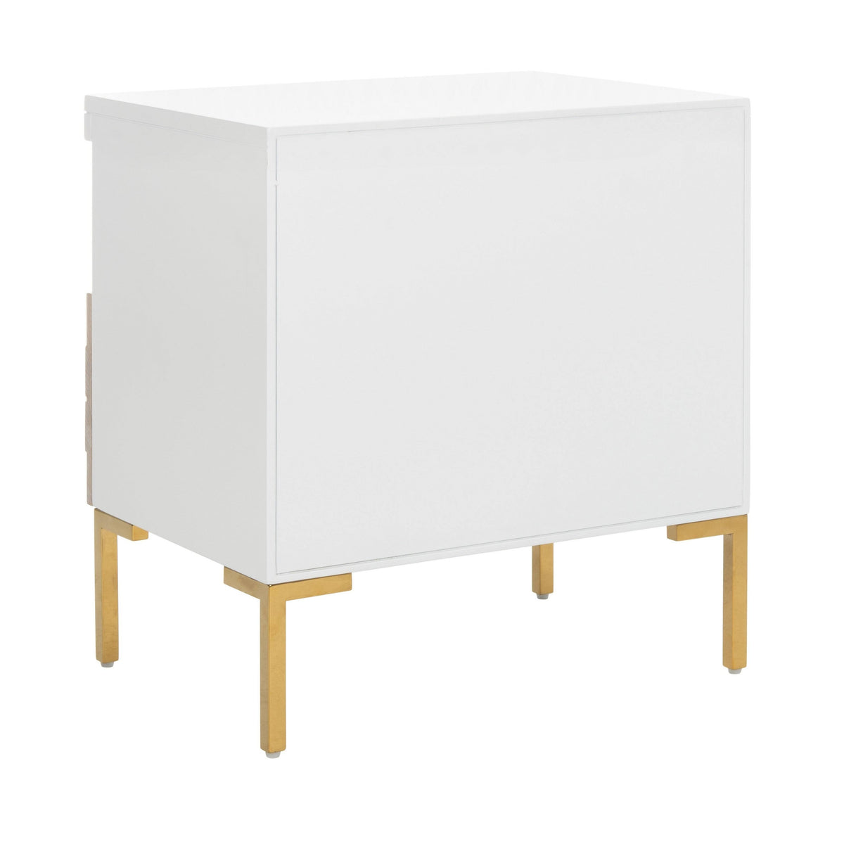 White/Gold 1 Drawer Side Table Q69610