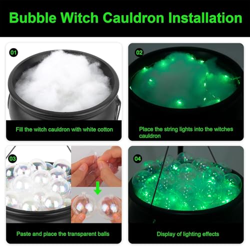 Halloween Plastic Cauldron with Lights E11249