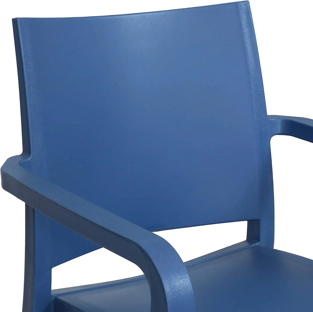 Sax Blue Plastic Dining Armchair 4 Chairs G1618