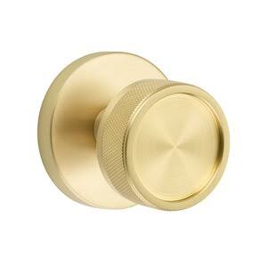 Double Dummy Disk Rosette with Conical Stem and Knurled Knob in Satin Brass L296494