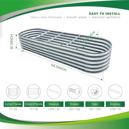 Galvanized Raised Garden Bed Dark Grey Z5423