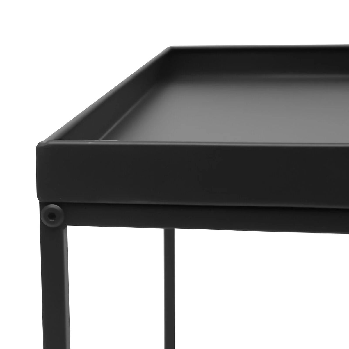 24" Square Steel Side Table Black R747454
