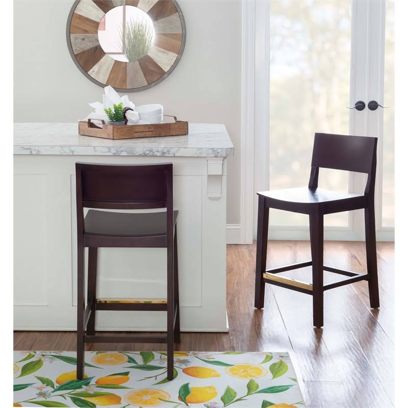 Set of Two Brown Counter Stools Y64187