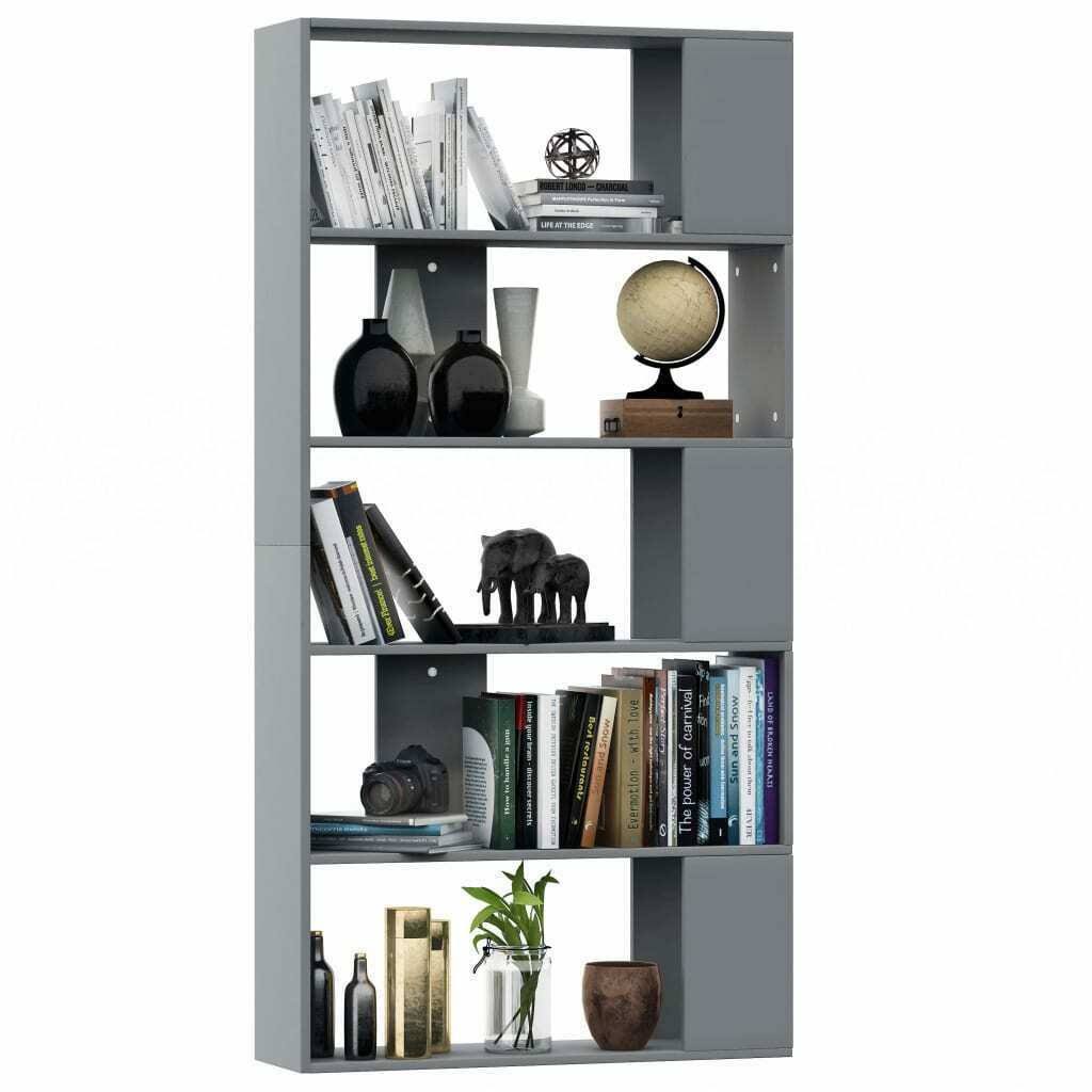 Gray Book Cabinet Room Divider Chipboard P1888