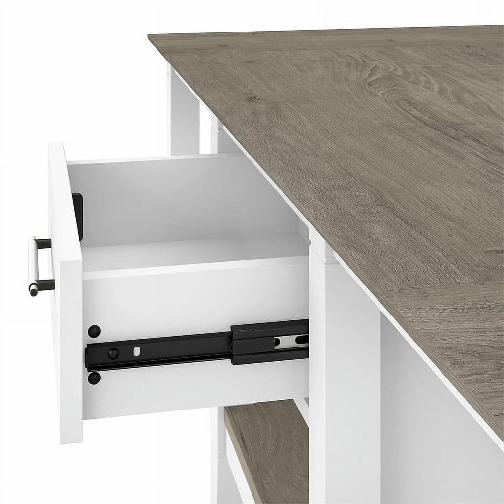 White and Gray Engineered Wood Coffee Table with End Tables N53214