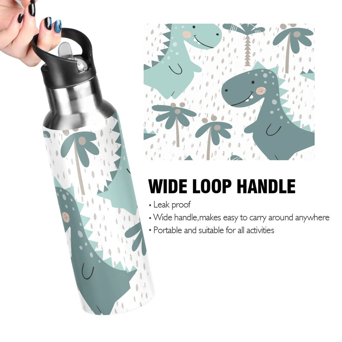 Stainless Steel Insulated Water Bottle with Straw Lid T507