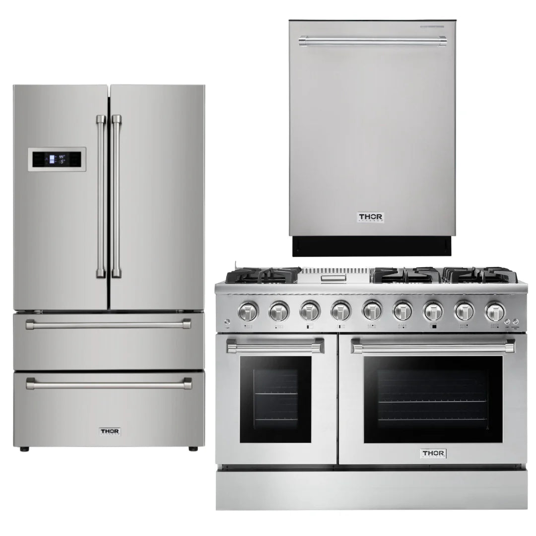 48 Propane Gas Range, Refrigerator, Dishwasher Package M384296