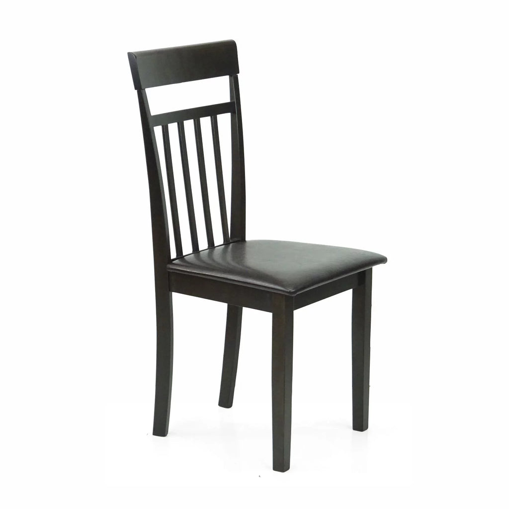 Set of 5 pc Solid Wooden Table and Chairs Espresso Black Finish R164