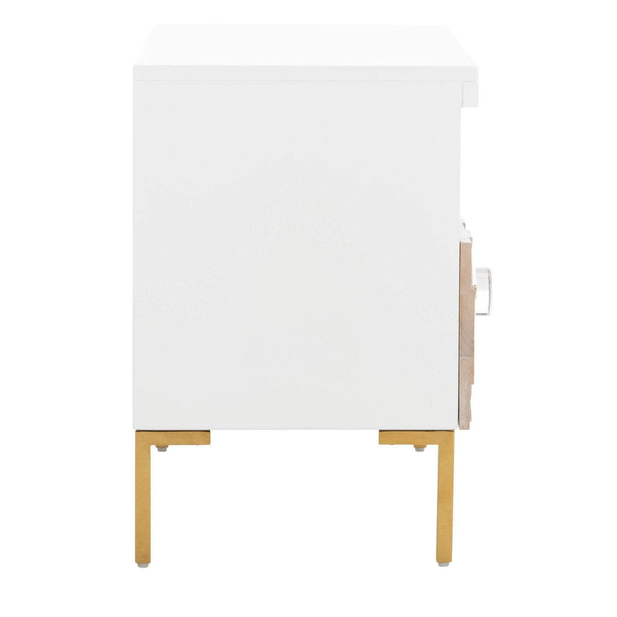 White/Gold 1 Drawer Side Table Q69610