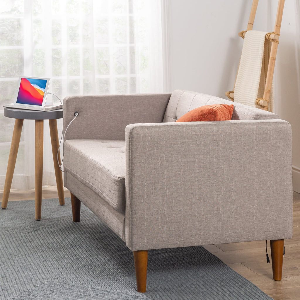 Oatmeal 2 Seat Loveseat with USB Ports R47127