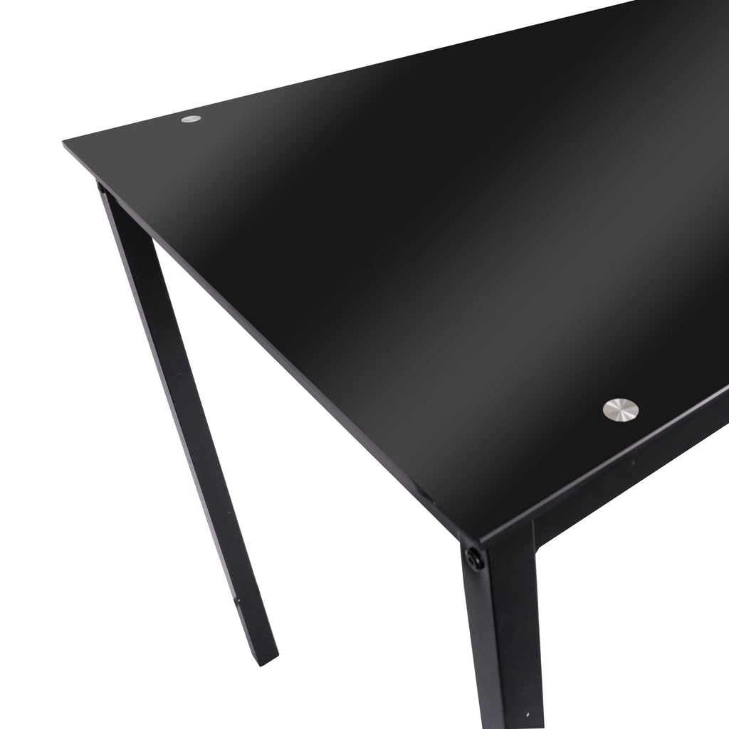 5 Piece Black Dining Table Set with 4 Upholstered Chairs Z930631