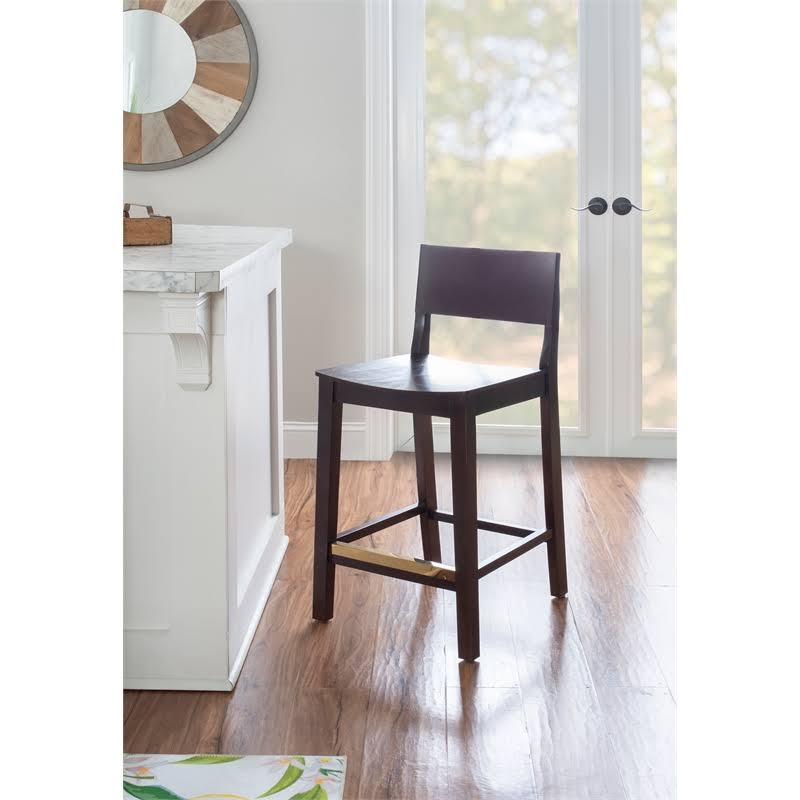 Set of Two Brown Counter Stools Y64187