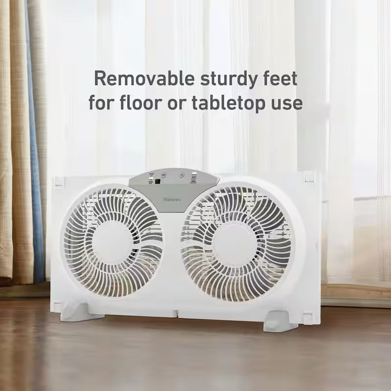 White 3-Speed Digital Window Fan with Remote Control V932384