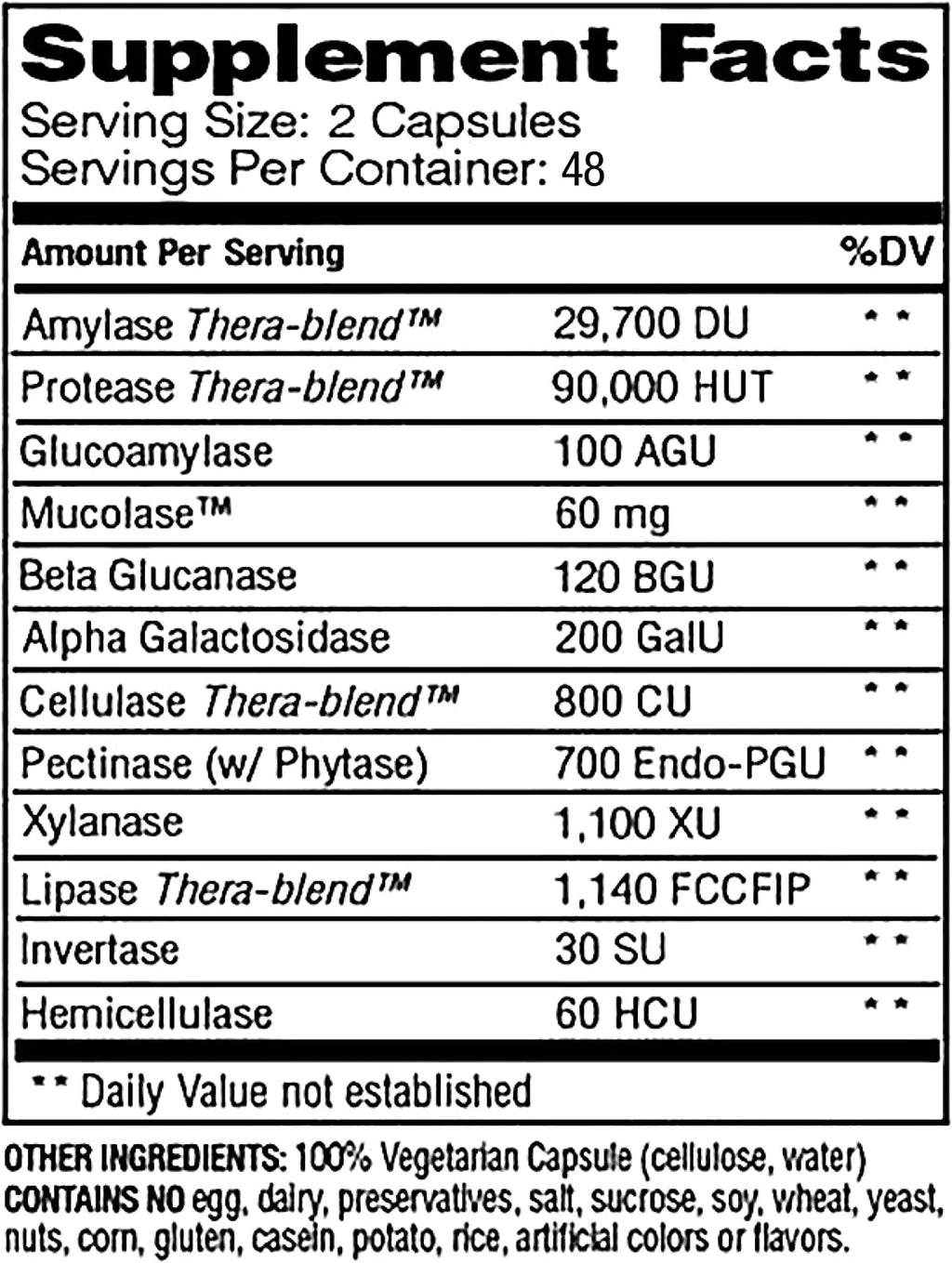 Non-Drowsy Enzyme Support 96 Capsules G75653