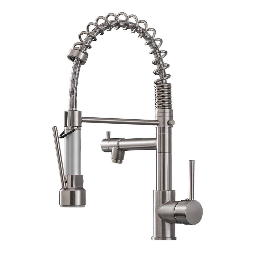Nickel Pull Down Kitchen Faucet with Spring Spout G139