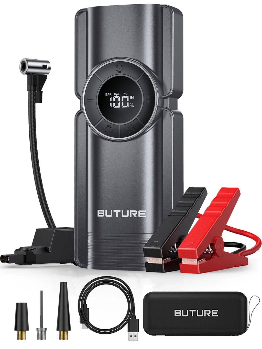 Car Jump Starter with Air Compressor Power Bank 20000mAh 2500A 12V F7903