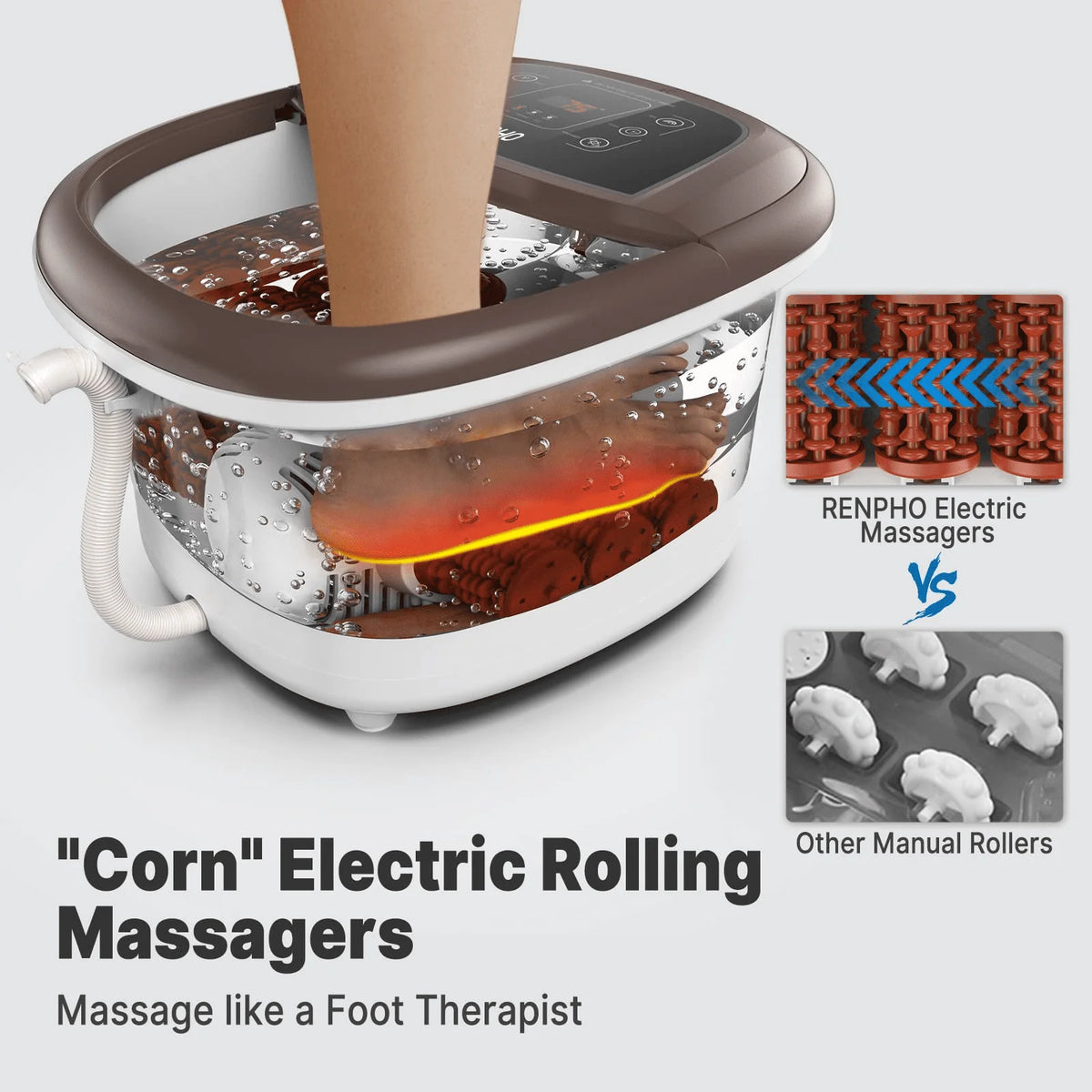 Foot Spa Bath Massager with Heat Bubbles Massage & Jets O4611