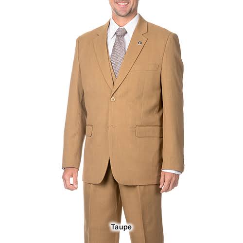 Taupe Tan Vested Suit E146