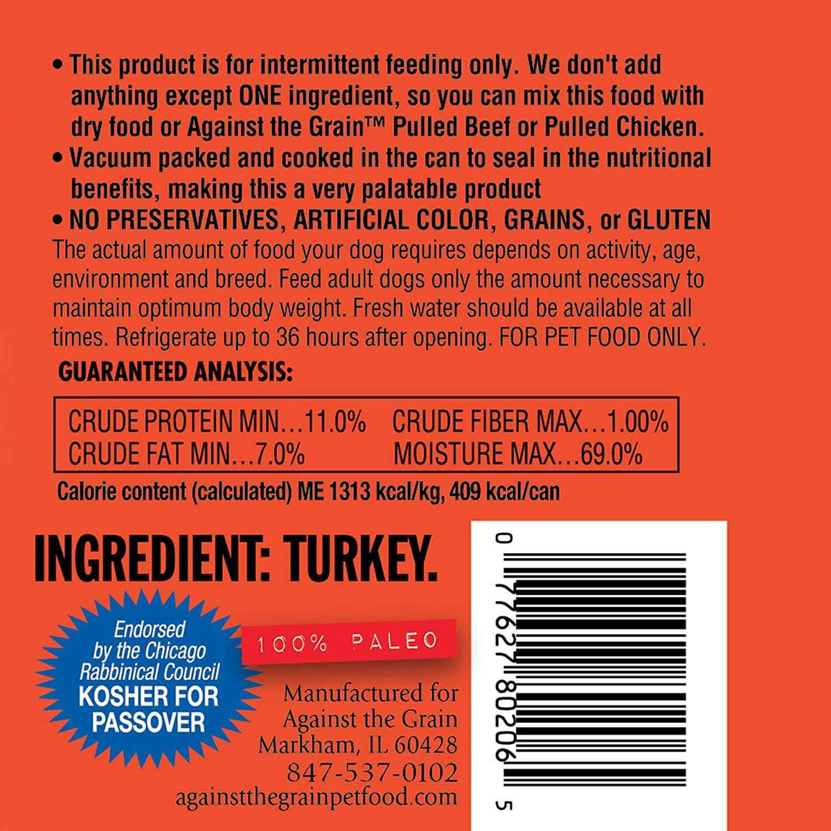 Turkey Canned Dog Food D663