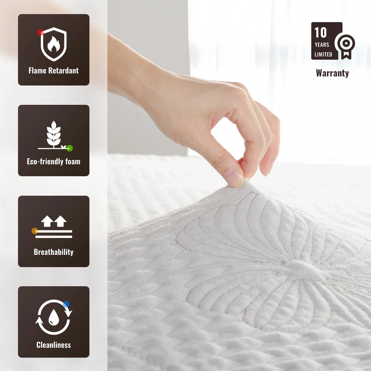 10 Inch Gel Memory Foam Mattress Medium Firm Twin Size Z65397