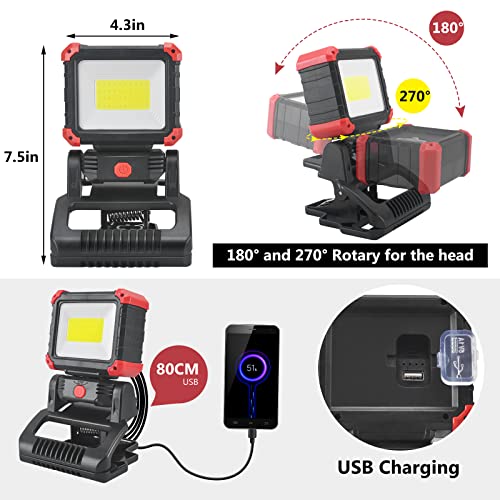 Rechargeable 2100LM COB Magnetic Work Light with Clamp U183